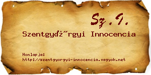 Szentgyörgyi Innocencia névjegykártya